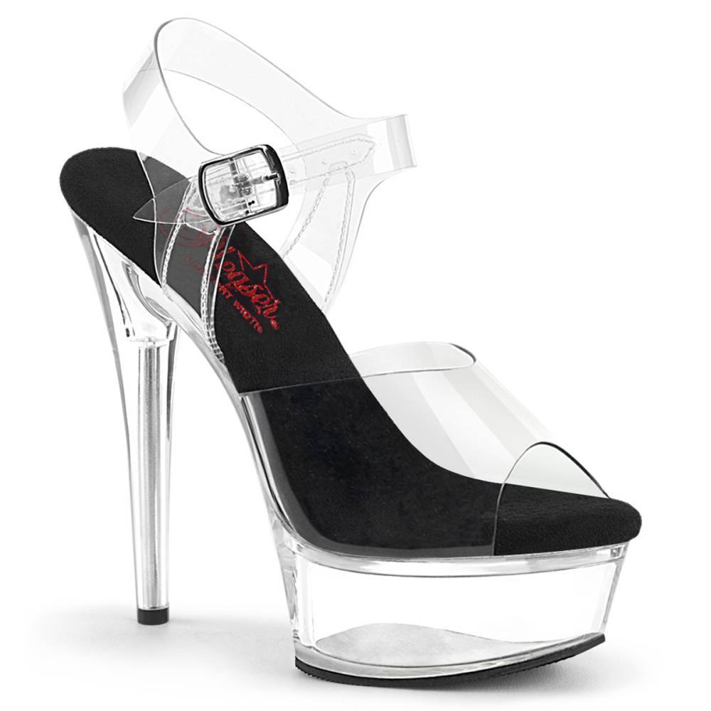 Pleaser - EXCITE608 Sandale à bride à la cheville - Noir/Transparent Product image